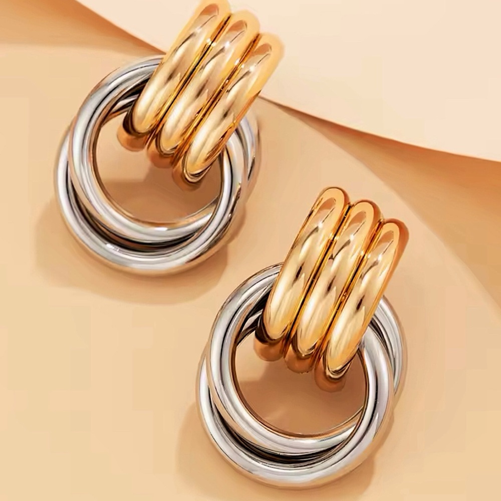 NEW Celestial Double Knot Gold & Silver Drop Earrings